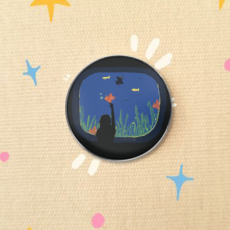 Aquarium Fish World - Dreamy Aquarium Scene UV Printing Pin