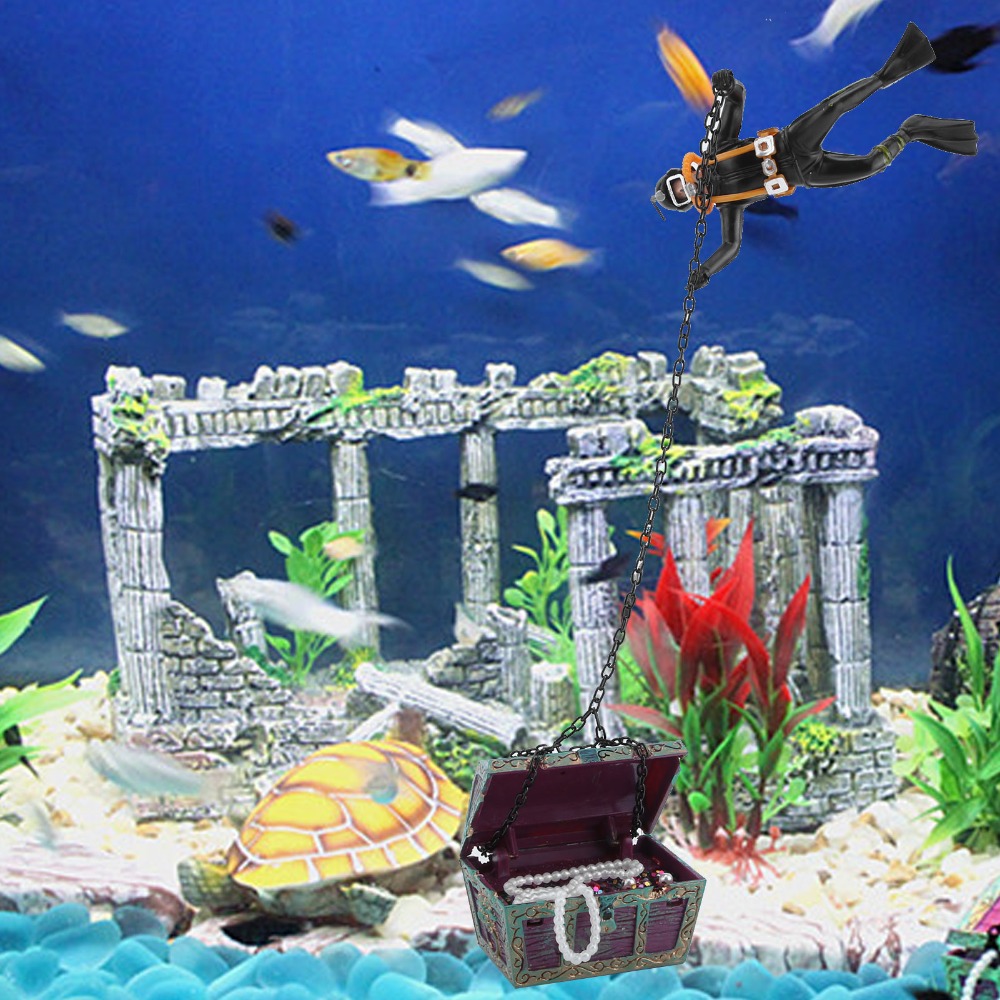 Resin Aquarium Ornament Live-A - Aquarium Fish Background 评论和价格