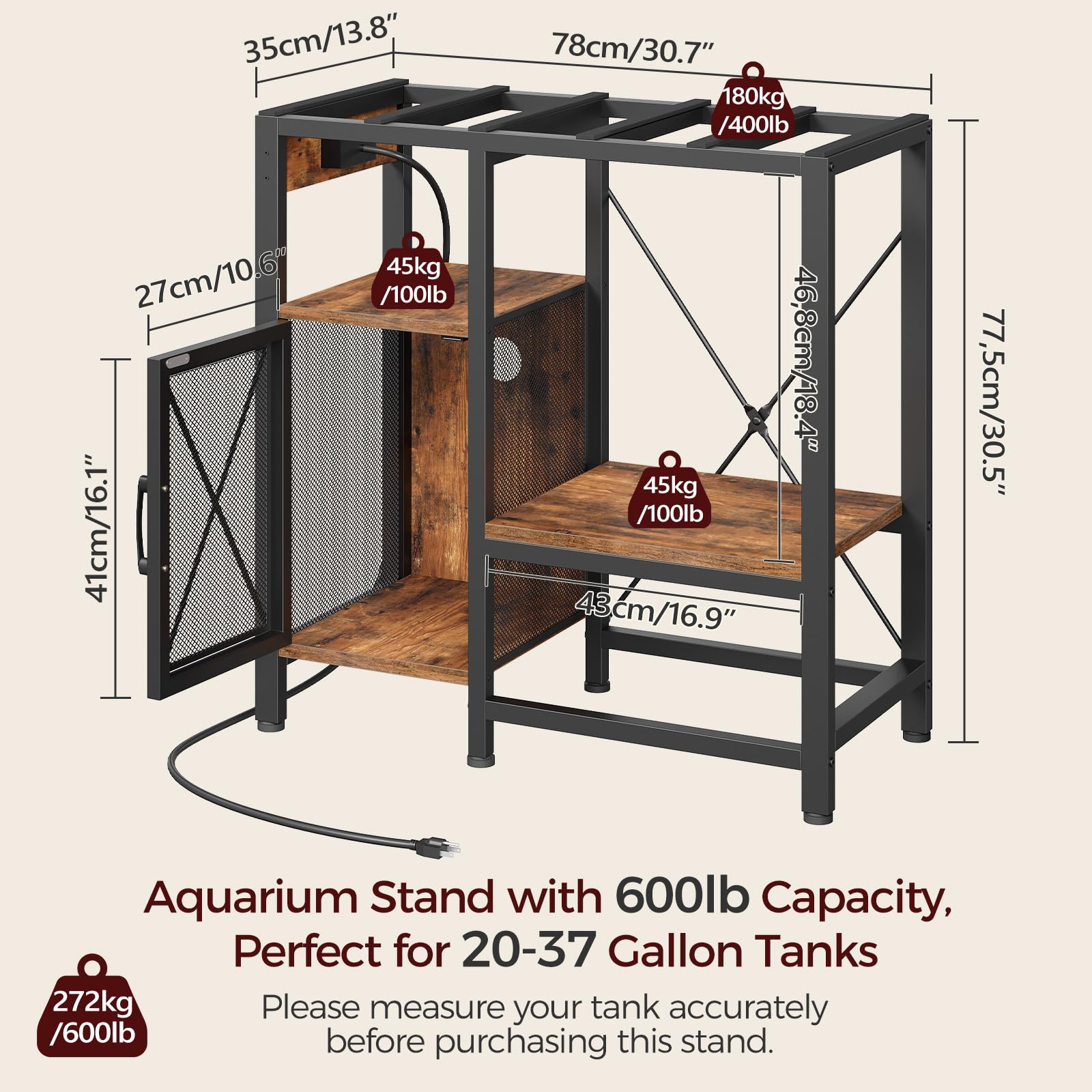 Heavy Duty Black Home Office A - Aquarium Fish Black 评论和价格